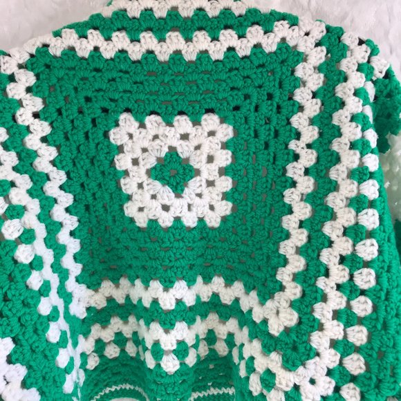 Vintage Handmade Granny Square crochet shawl shrug Retro Boho - Picture 6 of 12